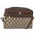 Bolsa de Ombro GUCCI GG Supreme Web Sherry Line PVC Bege Ouro Auth 158511 Dourado