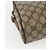 Bolsa de Ombro GUCCI GG Supreme Web Sherry Line PVC Bege Ouro Auth 158511 Dourado - vista 13