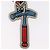 LOUIS VUITTON Monogram Comics Portachiavi Hammer Blu Argento MP3107 Auth 157940 - vista 3