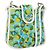 Céline Borsa a Spalla CELINE Circle in Tela e Pelle Blu Verde Chiaro Auth 157872