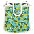 Céline Borsa a Spalla CELINE Circle in Tela e Pelle Blu Verde Chiaro Auth 157872 - vista 13