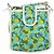 Céline Borsa a Spalla CELINE Circle in Tela e Pelle Blu Verde Chiaro Auth 157872 - vista 2
