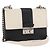 PRADA Schultertasche aus Leder mit Kette Weiß Silber Authentisch bs32042