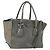 PRADA Borsa a Mano con Borchie in Pelle Scamosciata 2 in 1 Grigio Argento Auth BA8646 Marrone