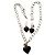 Collana Lunga Just Cavalli in Acciaio con Cuori in Onice Nero D'oro