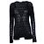 Autre Marque Strickjacke aus Lurex mit Perlen von Cesare Gatti Schwarz