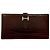Cartera Larga Soufflet de Cocodrilo Béarn de Hermès Castaño