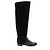 Botas altas de cuero de ante con tacón de bambú Gucci Negro