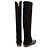 Botas altas de cuero de ante con tacón de bambú Gucci Negro - vista 3