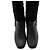 Botas altas de cuero de ante con tacón de bambú Gucci Negro - vista 5