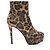 Botas de plataforma Bianca de cuero leopardo Christian Louboutin Negro