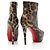 Botas de plataforma Bianca de cuero leopardo Christian Louboutin Negro - vista 3