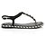 Gabrielle Sandali a infradito con catena in gros-grain di Chanel Nero
