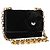 CHANEL Borsa a Spalla Matelassé Catena Camelia Velluto Nero Oro CC Auth 158865V D'oro
