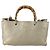 Borsa a mano in pelle Gucci Bamboo 2 in 1 Beige Oro 323660 Auth ka1163 D'oro - vista 2