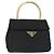 PRADA Borsa a mano in nylon nero dorato Auth 158131 D'oro