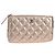 CHANEL Pochette Matelassé in Pelle di Agnello Rosa Oro CC Auth 157936M D'oro