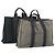 Hermès HERMES Fourre Tout MM Tote Bag aus Canvas 2 Set Grau Schwarz Auth mr1736 Braun