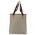 Borsa tote in PVC beige e oro della linea Sherry GG Plus Supreme di GUCCI Auth 158364 D'oro - vista 3