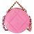CHANEL Borsa a Spalla Matelassé in Tela Rosa Oro CC Auth bs32090 D'oro - vista 3