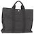 Hermès HERMES Handtasche Her LineMM aus Canvas Grau Silber Authentisch 157426 Braun
