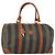Pequin Borsa Boston in tela Pecan FENDI Nera Marrone oro Auth 155477 Nero D'oro