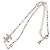 Collar de perlas con marca Coco de strass de Chanel Plata Blanco
