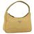 PRADA Borsa a mano in nylon beige argento autentica 160804