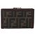 Portafoglio compatto in tela Zucca FENDI Nero Marrone Argento Auth 158172 - vista 2