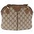 Gucci Borsa GG Supreme Web Sherry Line in PVC beige e oro 68 02 047 Auth ka1073 D'oro - vista 3