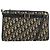 Borsa a Spalla in Tela Trotter Christian Dior Blu Navy Oro Auth BA9130 D'oro