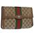 GUCCI GG Supreme Web Sherry Line Clutch Bag PVC Beige Oro 89 01 006 Auth BA9104