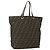 FENDI Zucca Canvas Tote Bag Schwarz Braun Auth am10121