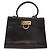 Borsa a mano in pelle Gancini 2 in 1 nera e oro Salvatore Ferragamo Auth ka1065 Nero D'oro - vista 2