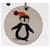 Hermès HERMES Llavero Pingüino de Cuero Blanco Marrón Auth 157049 Castaño  - vista 3