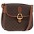 Céline Bolsa de Ombro em Lona Macadam CELINE em Couro PVC Marrom Dourado Auth BA9074