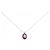 Autre Marque Platin Granat Diamant Halskette Rot