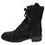 Chanel Botas de combate de ante negro acolchadas - talla EU 38,5 (UK 5,5)
