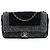 Chanel Nero Jumbo CC in Jersey Trapuntato e Catena in Tweed