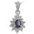 Autre Marque Platin-Saphir-Diamant-Halskette Silber