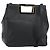 Borsa a mano in pelle Gancini Salvatore Ferragamo 2 in 1 Nero Oro Auth 157683
