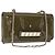 VALENTINO Bolsa de Ombro com Corrente e Studs Esmalte Caqui Ouro Auth bs31799 Dourado