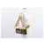 VALENTINO Bolsa de Ombro com Corrente e Studs Esmalte Caqui Ouro Auth bs31799 Dourado - vista 25