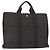 Hermès HERMES Her Line MM Hand Bag Canvas Gray Silver Auth mr1717 Brown Silvery