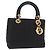 Christian Dior Borsa Lady Dior Canage in nylon nero e oro Auth ka1172 D'oro