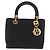 Christian Dior Borsa Lady Dior Canage in nylon nero e oro Auth ka1172 D'oro - vista 2