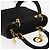 Christian Dior Borsa Lady Dior Canage in nylon nero e oro Auth ka1172 D'oro - vista 6