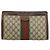 Borsa Gucci GG Supreme Web Sherry Line PVC Beige Rosso 37 014 2125 Auth ar13858 - vista 3