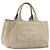 PRADA Borsa Tote Kanapa MM Canvas Beige Oro Auth bs32043 D'oro