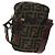 Borsa a Spalla in Tela Zucca FENDI Nera Marrone Auth am10053 Nero